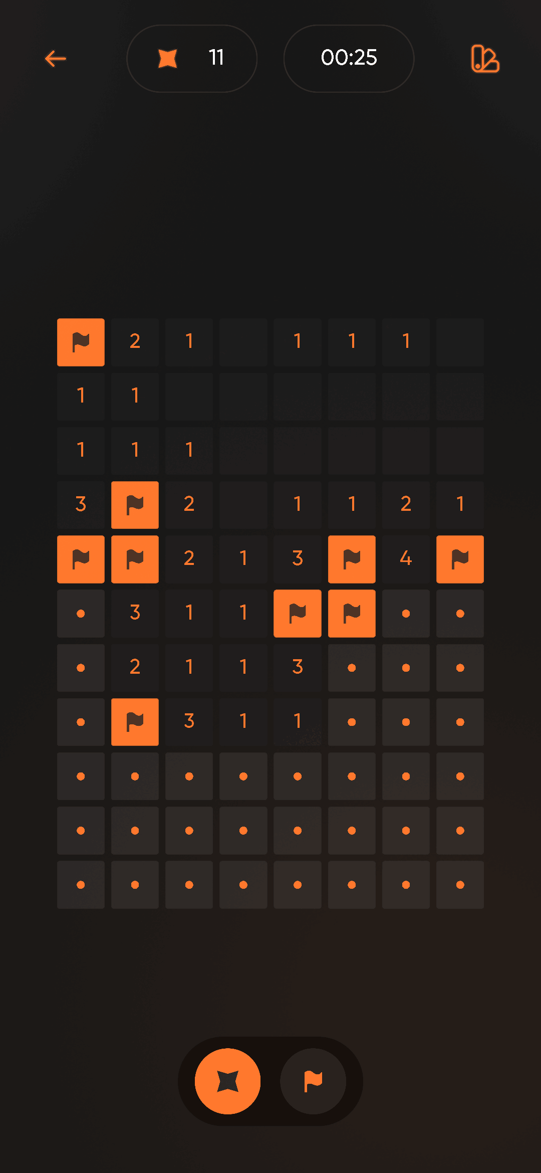 Minesweeper Ultimate classic board screenshot