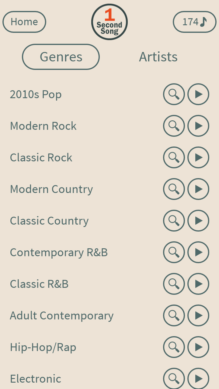 One Second Song genres
